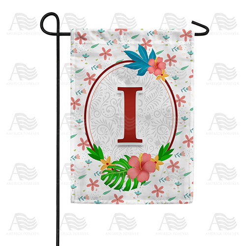 America Forever Periwinkle Petals Monogram Garden Flag