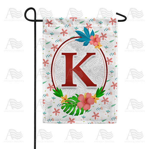 America Forever Periwinkle Petals Monogram Garden Flag