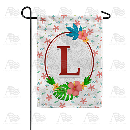 America Forever Periwinkle Petals Monogram Garden Flag