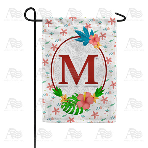 America Forever Periwinkle Petals Monogram Garden Flag