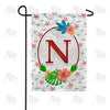 America Forever Periwinkle Petals Monogram Garden Flag
