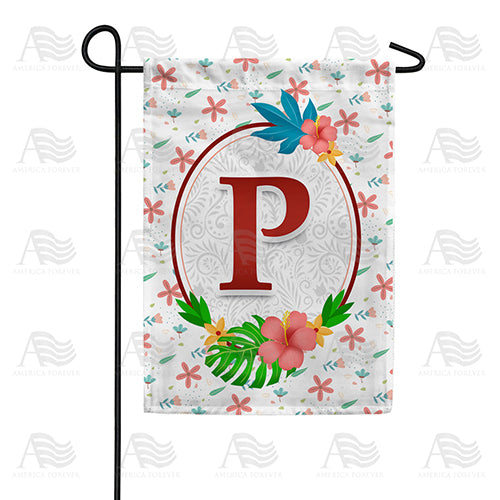 America Forever Periwinkle Petals Monogram Garden Flag