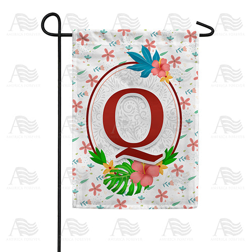 America Forever Periwinkle Petals Monogram Garden Flag