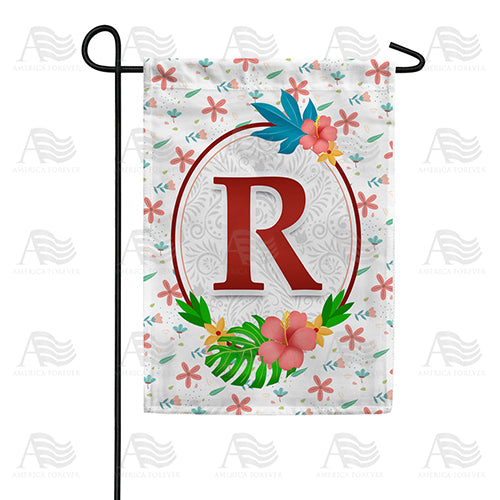 America Forever Periwinkle Petals Monogram Garden Flag