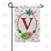 America Forever Periwinkle Petals Monogram Garden Flag