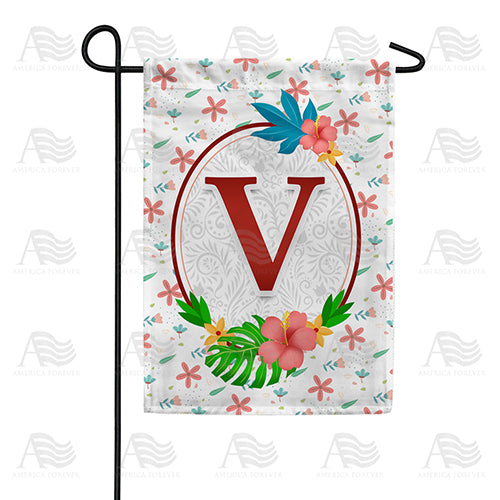America Forever Periwinkle Petals Monogram Garden Flag