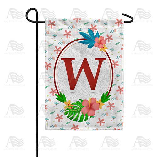 America Forever Periwinkle Petals Monogram Garden Flag
