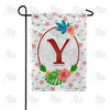 America Forever Periwinkle Petals Monogram Garden Flag