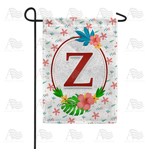 America Forever Periwinkle Petals Monogram Garden Flag