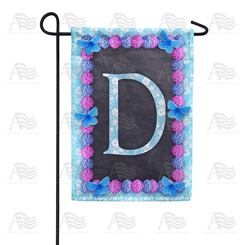 America Forever Blue And Purple Hydrangea Monogram Garden Flag