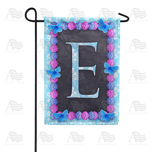 America Forever Blue And Purple Hydrangea Monogram Garden Flag