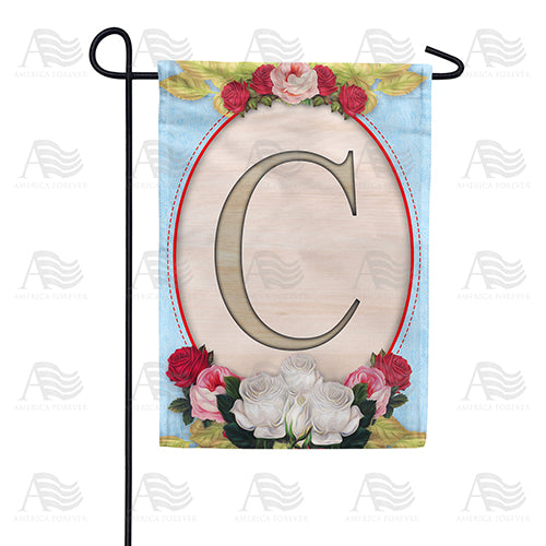 America Forever Rose Wood Monogram Garden Flag