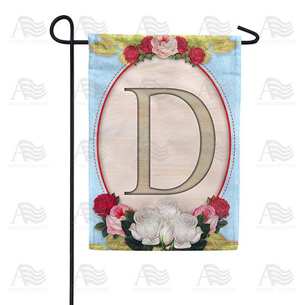 America Forever Rose Wood Monogram Garden Flag