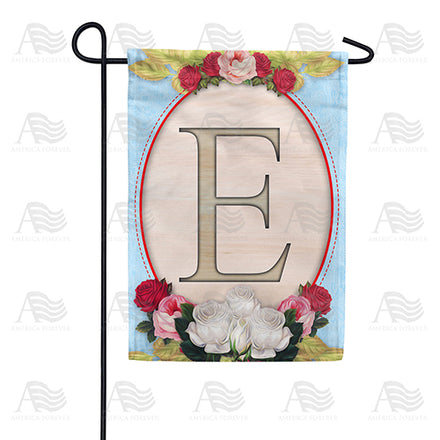 America Forever Rose Wood Monogram Garden Flag