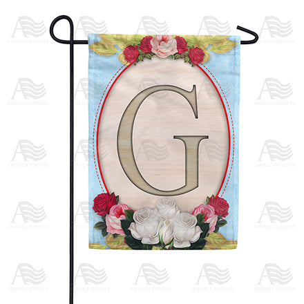 America Forever Rose Wood Monogram Garden Flag
