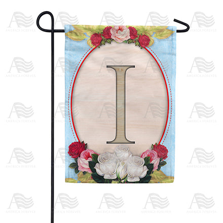 America Forever Rose Wood Monogram Garden Flag
