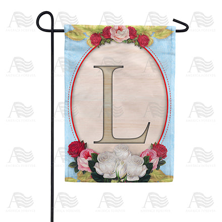 America Forever Rose Wood Monogram Garden Flag