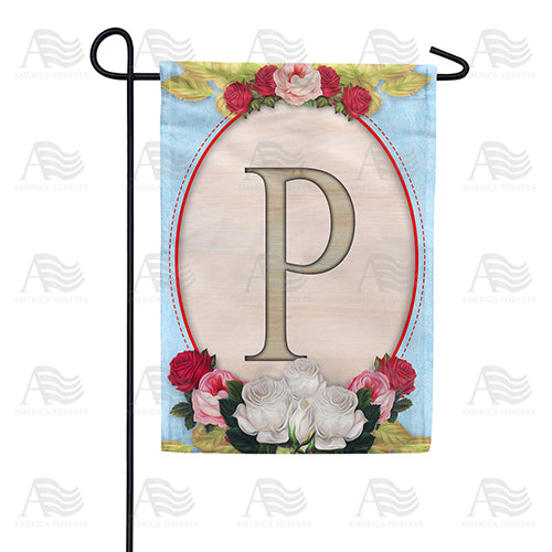 America Forever Rose Wood Monogram Garden Flag