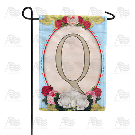 America Forever Rose Wood Monogram Garden Flag