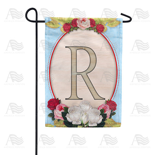 America Forever Rose Wood Monogram Garden Flag