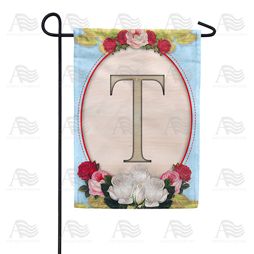 America Forever Rose Wood Monogram Garden Flag