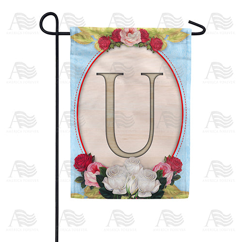America Forever Rose Wood Monogram Garden Flag