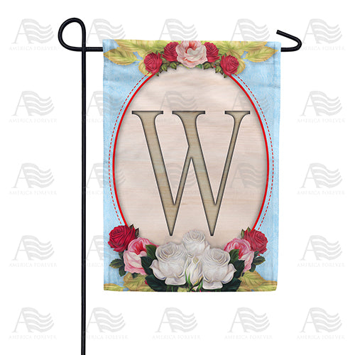 America Forever Rose Wood Monogram Garden Flag