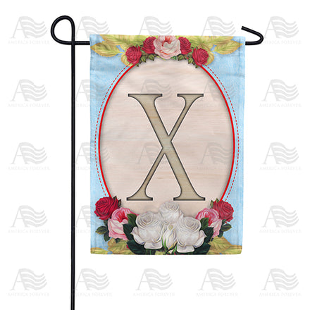 America Forever Rose Wood Monogram Garden Flag