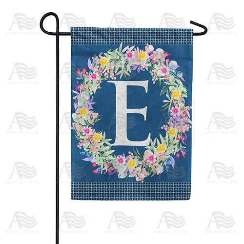 America Forever Floral Wreath Monogram Letter Monogram Garden Flag