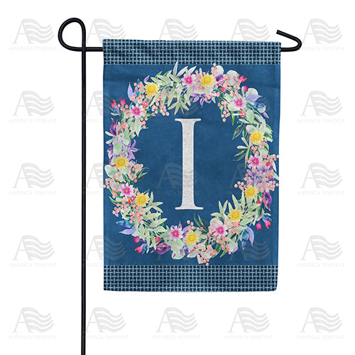America Forever Floral Wreath Monogram Letter Monogram Garden Flag