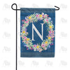 America Forever Floral Wreath Monogram Letter Monogram Garden Flag