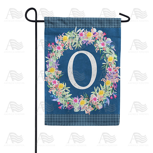America Forever Floral Wreath Monogram Letter Monogram Garden Flag