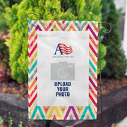 America Forever Personalized Multi Color Chevron Garden Flag