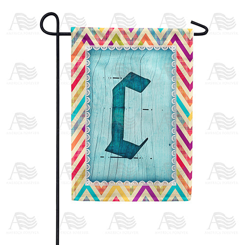 America Forever Multi Color Chevron Monogram Garden Flag
