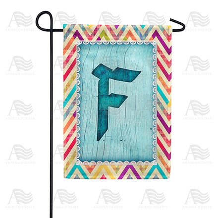 America Forever Multi Color Chevron Monogram Garden Flag