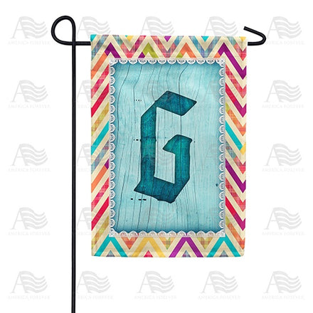 Multi Color Chevron Monogram Garden Flag