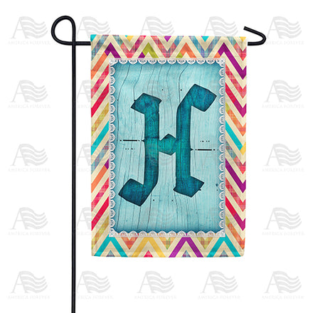 America Forever Multi Color Chevron Monogram Garden Flag