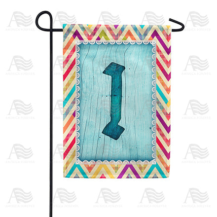 America Forever Multi Color Chevron Monogram Garden Flag