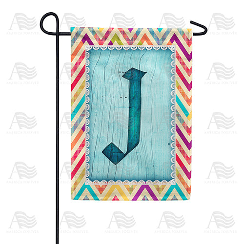 America Forever Multi Color Chevron Monogram Garden Flag
