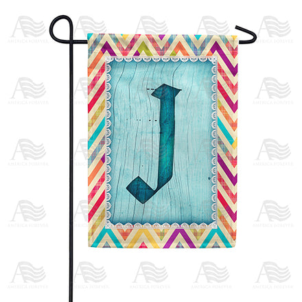 America Forever Multi Color Chevron Monogram Garden Flag