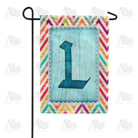 America Forever Multi Color Chevron Monogram Garden Flag