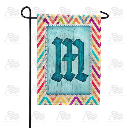 America Forever Multi Color Chevron Monogram Garden Flag
