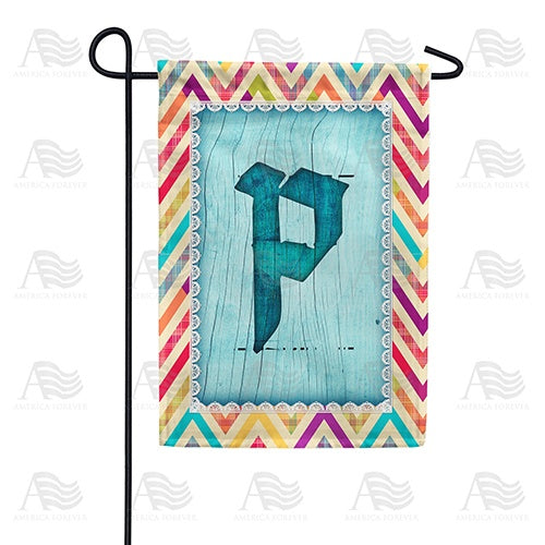 Multi Color Chevron Monogram Garden Flag