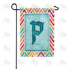 Multi Color Chevron Monogram Garden Flag