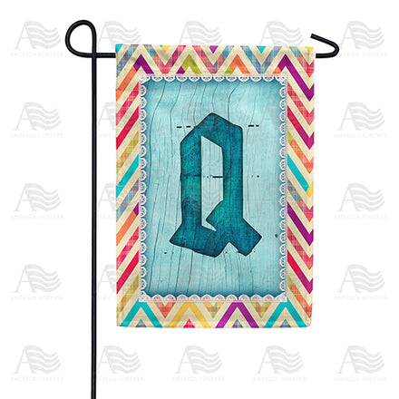 America Forever Multi Color Chevron Monogram Garden Flag