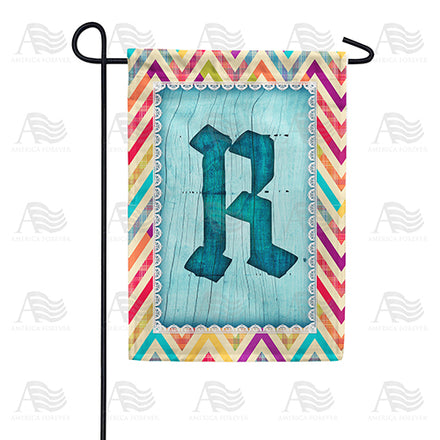 America Forever Multi Color Chevron Monogram Garden Flag