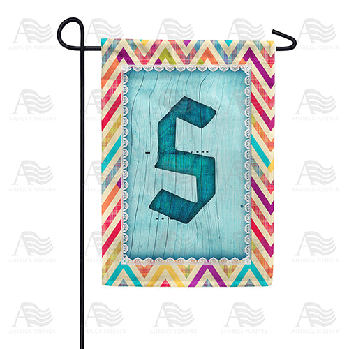 America Forever Multi Color Chevron Monogram Garden Flag