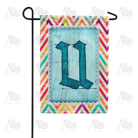 America Forever Multi Color Chevron Monogram Garden Flag