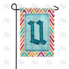 Multi Color Chevron Monogram Garden Flag