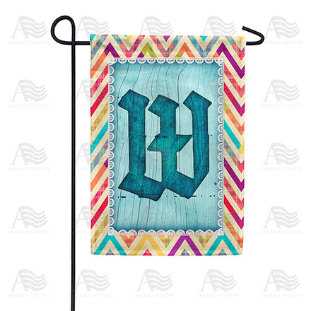 America Forever Multi Color Chevron Monogram Garden Flag